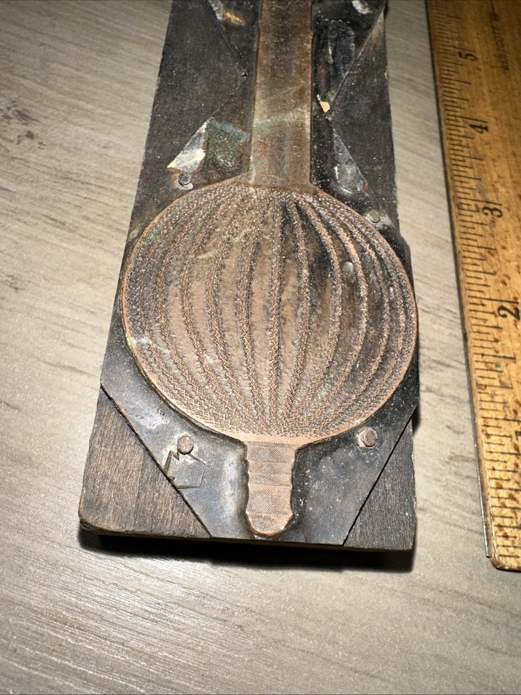 Printing Block “ Unknown Image??” Beautiful Details! Early Lightbulb? Copper