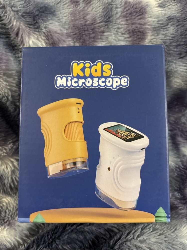 Kids Microscope, 1000X Portable Mini Pocket Microscope with 2.4″ IPS Screen & 8