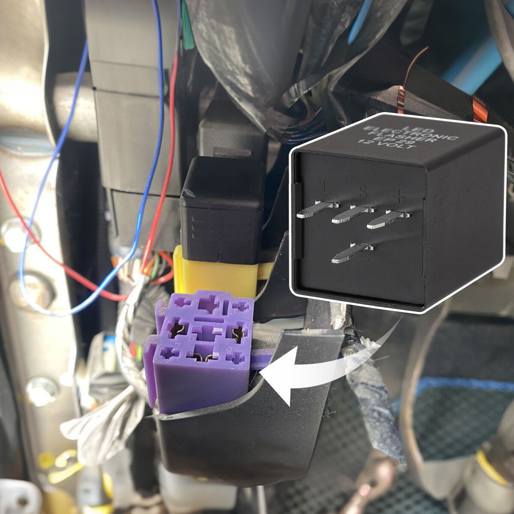 4-Pin EP29N LED Flasher Relay Fix Hyper Flash Turn Signal Decoder Load Equalizer