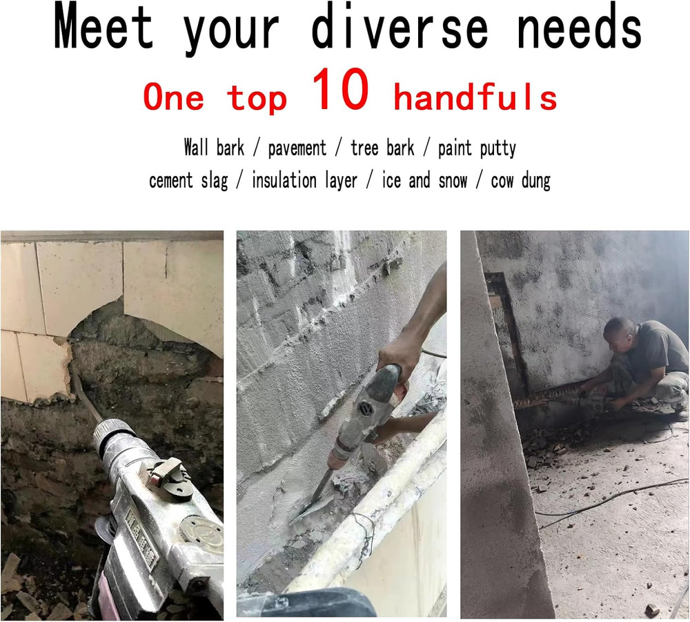 SDS plus Chisel, Tile Removal Tool, 3”Wide,Thin Set Removal Tool, Suitable for D