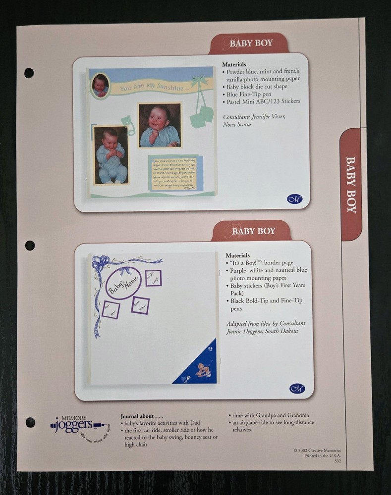 Creative Memories Page Patterns Dividers & Idea Sheets plus FREE CM BINDER! NEW!