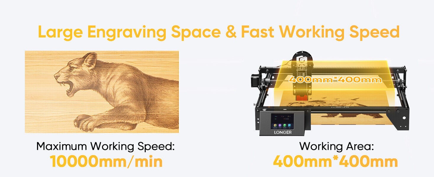 60W Laser Engraver 10000mm/min High Precision Laser Engrave Longer Ray5 5W