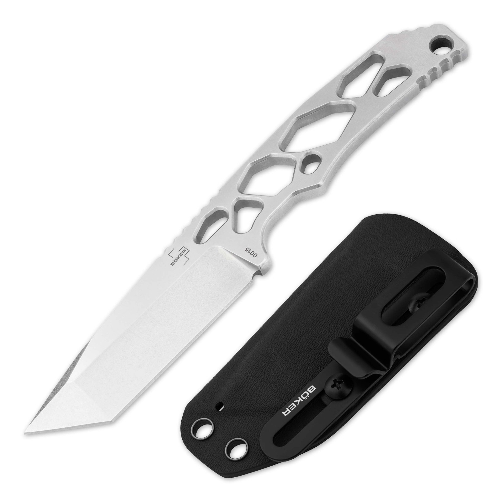 BOKER PLUS Superlight Tanto Fixed Tactical Skeleton Knife D2 Kydex 02BO099