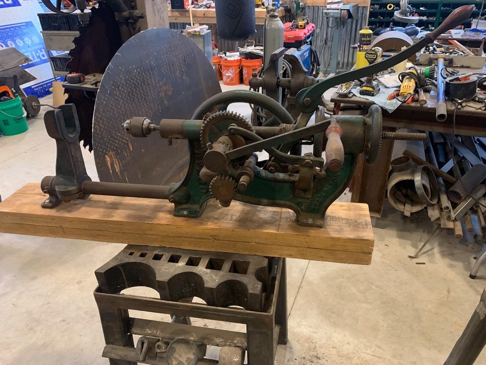 Antique Champion Blower & Forge Drill Press Wall Mount