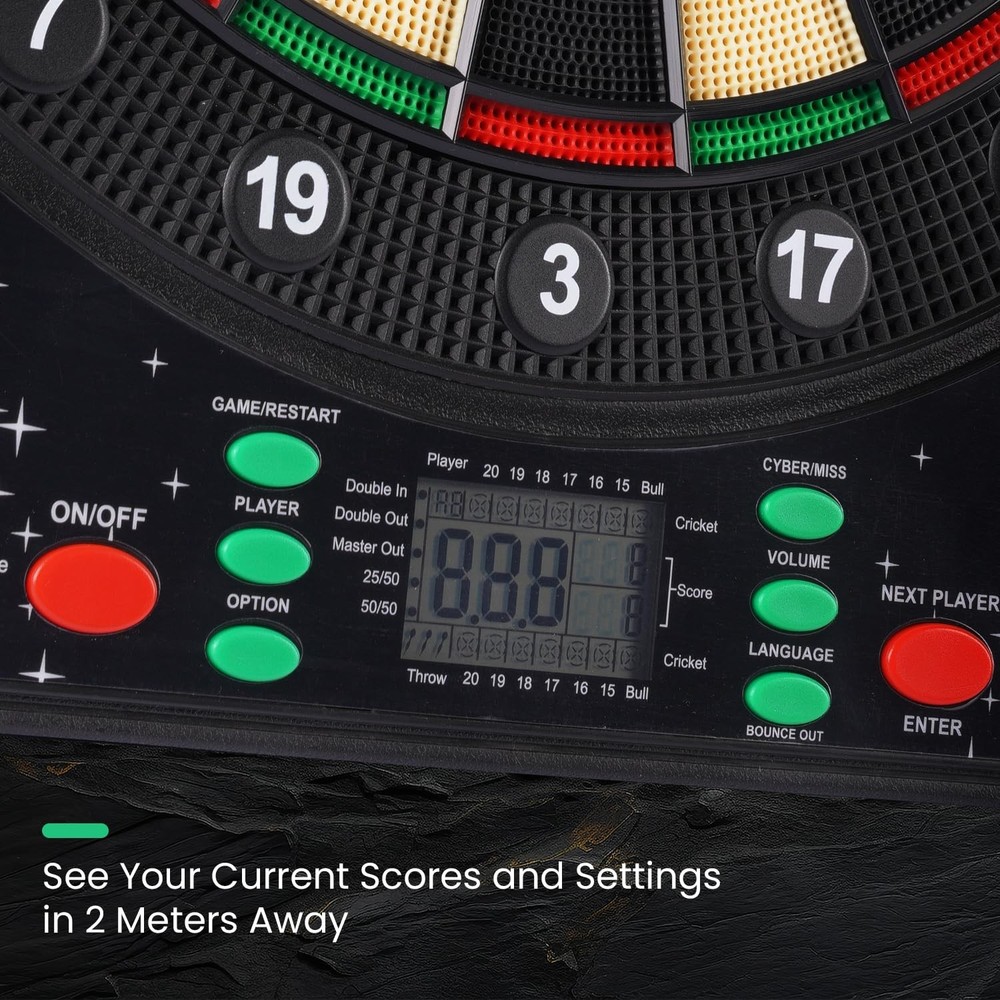 WIN.MAX Electronic Dart Board, LED Display Automatic Scoring Dartboard Sets f...