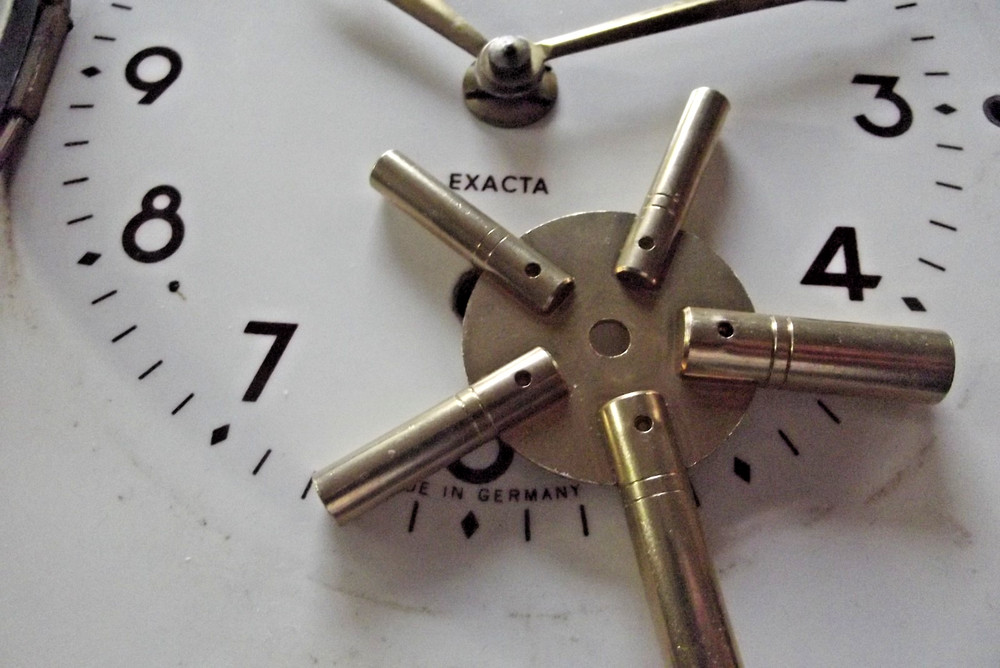 1950S Junghans EXACTA German Wall Clock with a Timer in Cream & Grey Ceramic