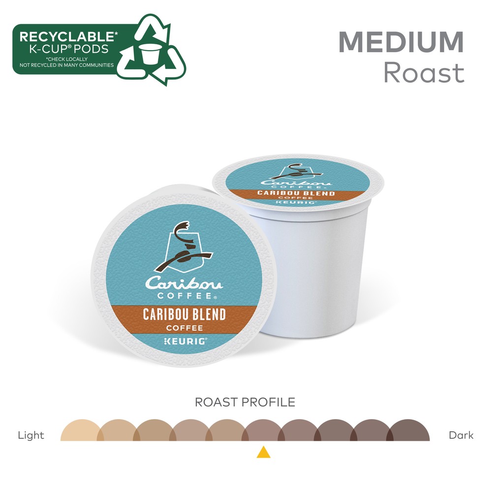 Caribou Blend Coffee, K-Cups, Medium Roast, 48 Count