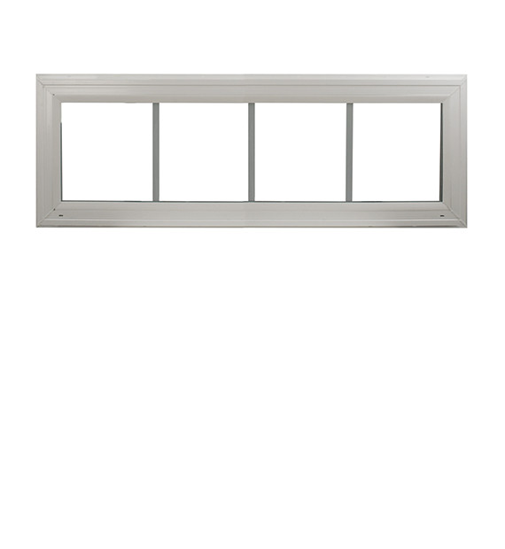 Double Pane Transom Window 48" x 16" TEMPERED GLASS Fixed Window DP50 White Viny