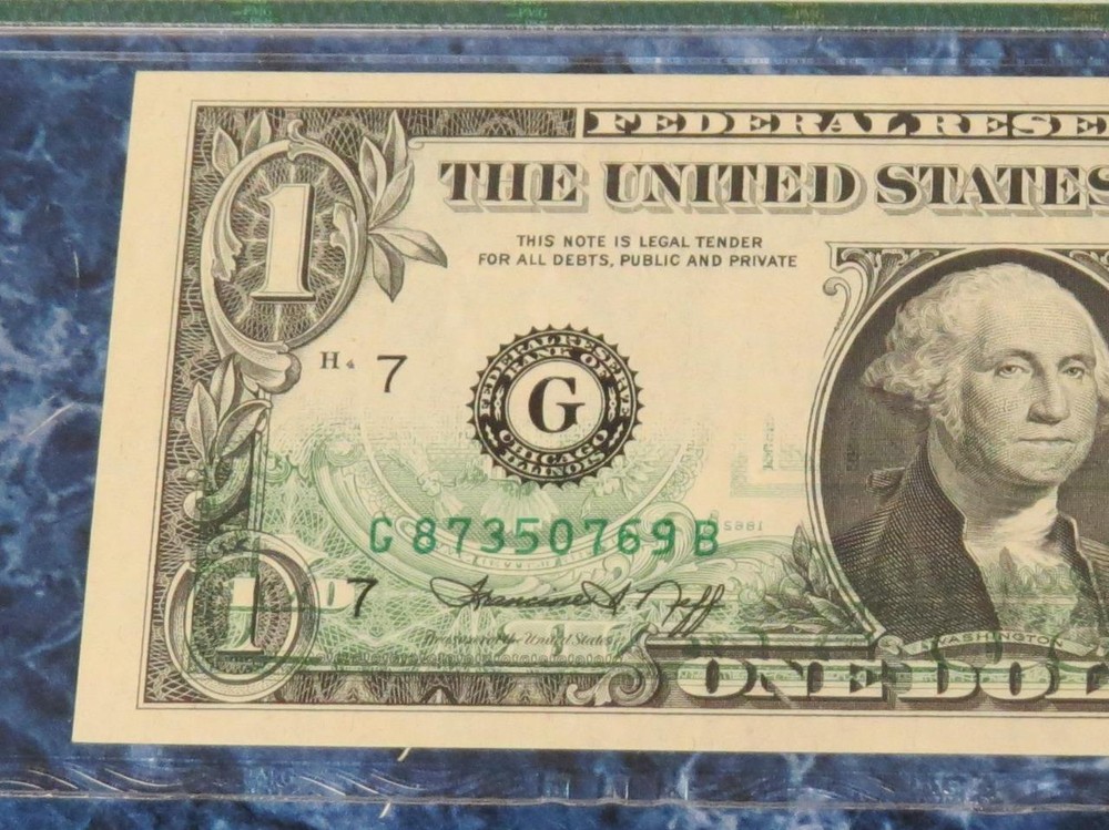 2 1974 $1 FR Notes Chicago Offset Printing Error PMG 64EPQ – Consecutive Serials