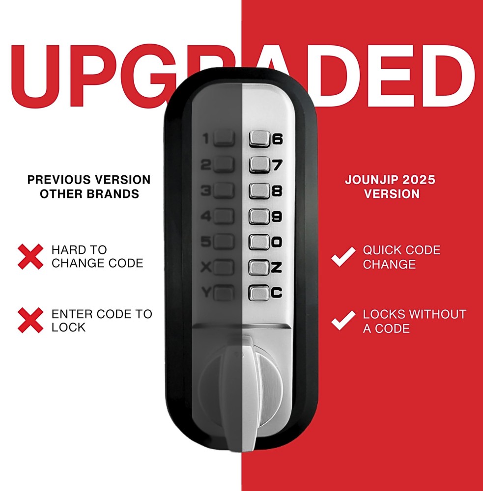 JOUNJIP Deadbolt Keyless Entry Door Lock � Code NOT Required to Lock � 100% M...