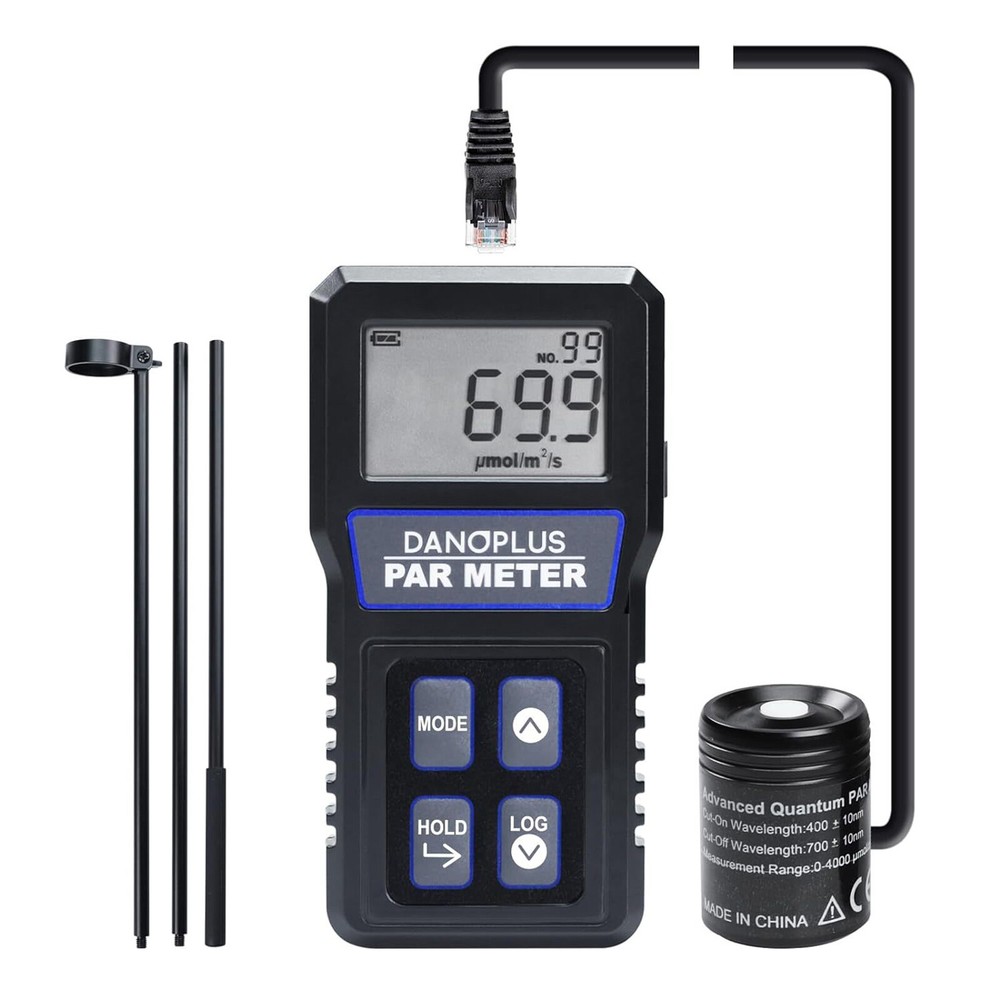 PAR Meter Waterproof IP68 Quantum Sensor PPFD Meter Data Logger for Reef Tank bg