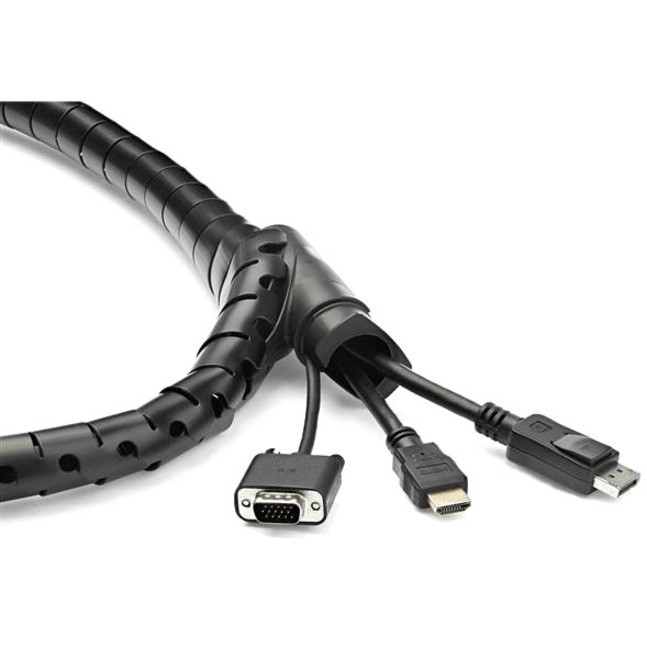 StarTech CMSCOILED4 2.5m Cable Management Sleeve Black