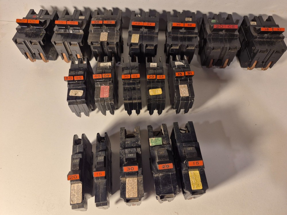 Federal Pacific FPE Breakers Multiple Amps Select From Menu