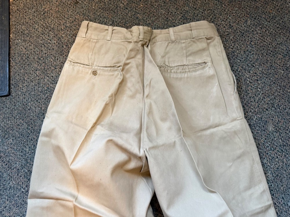 ORIGINAL WWII US ARMY EM NCO FIELD "KHAKI" SUMMER TROUSERS- SMALL 32X31