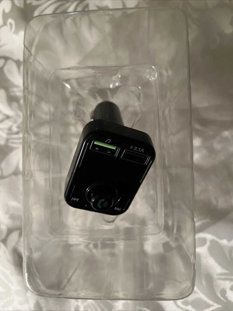 In-Car Bluetooth FM Transmitter Adapter - Wireless Music Player & Handsfree Call