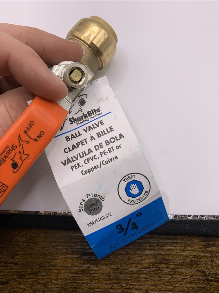 Sharkbite Brass Ball Valve Inline 3/4",19F857