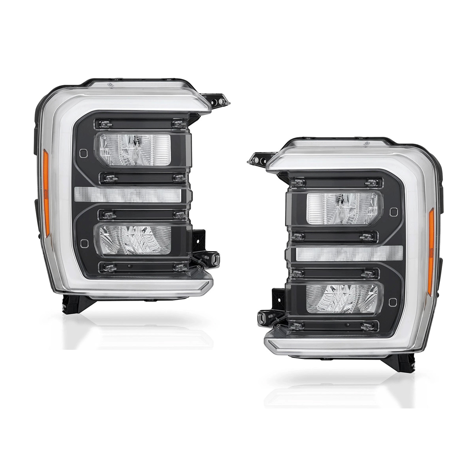 LED Headlight For 2023-2025 Ford F-250 F-350 Super Duty w/ Bulb Left+Right Pair