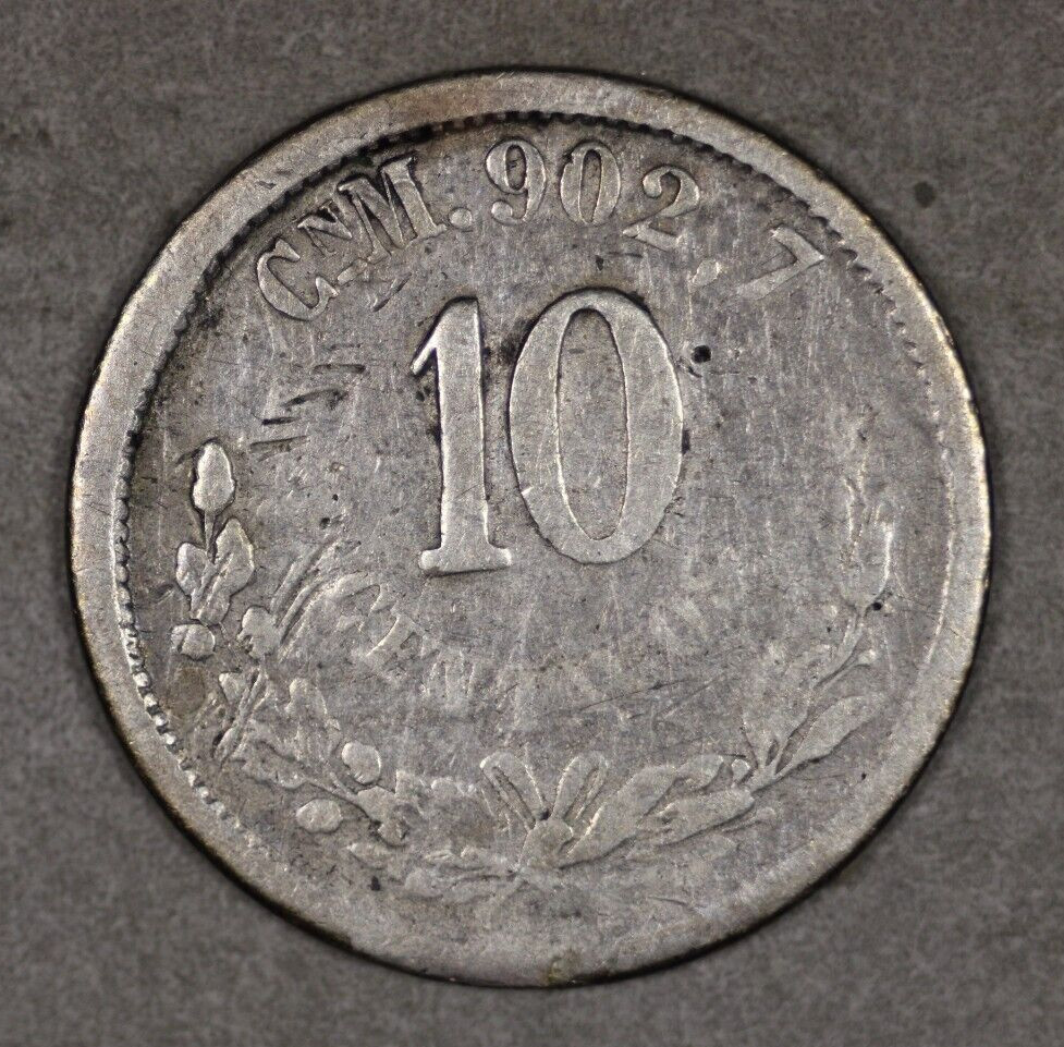 1888 Cn M Mexico Silver 10 Centavos
