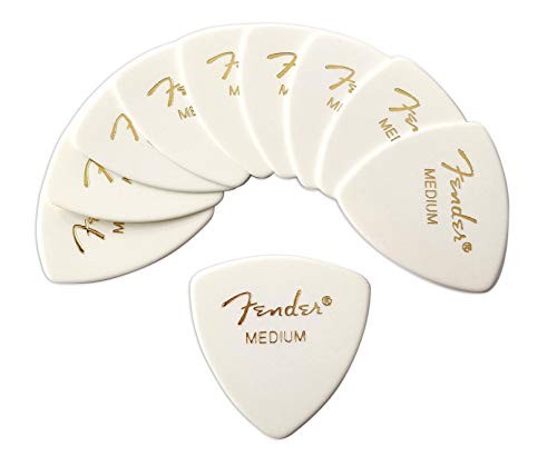 Fender Picks x 10 Triangle Medium-White From Japan