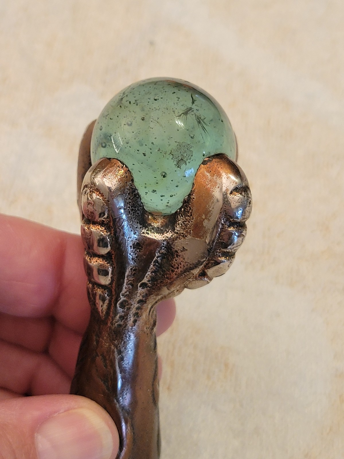 Vintage Claw Iron Furniture Foot with Glass Ball.