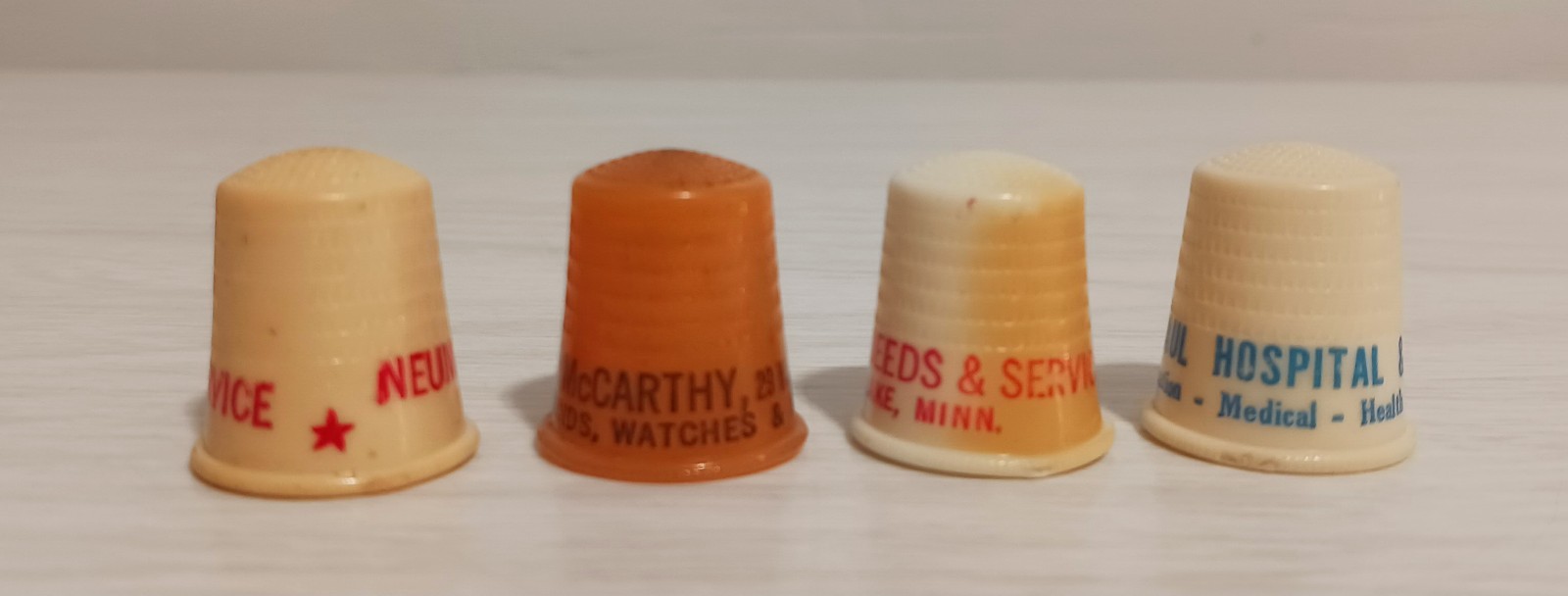 Vintage Lot 13 Plastic Advertising Thimble Minnesota