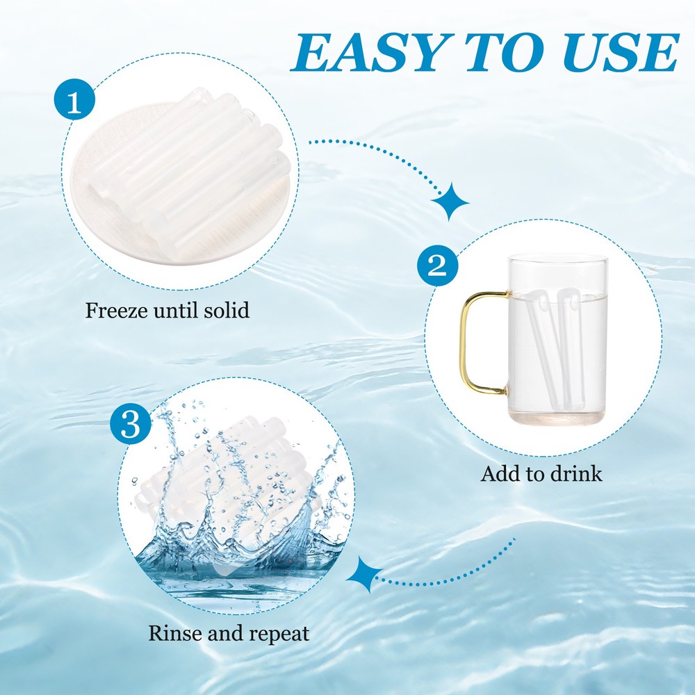 16 Pack Reusable Ice Cubes for Drinks, White Bar
