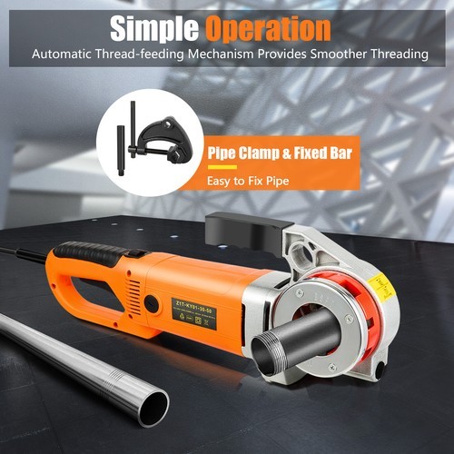 Handheld Electric Pipe Threader Threading Machine W/6 Pipe Cutter 1/2" - 2" New!