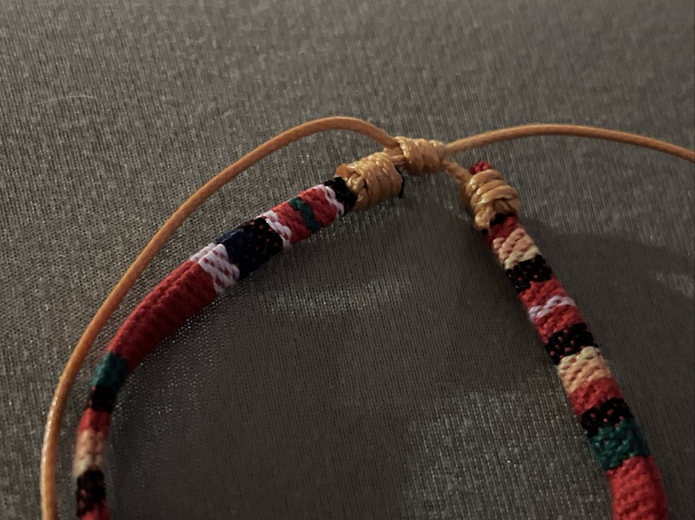 NEW BOHO BRAID THREAD FRIENDSHIP BRACELET ADJUSTABLE THICKER ORANGE