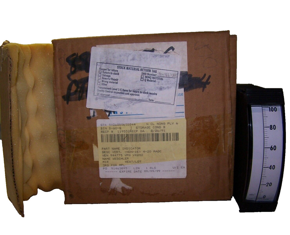 NEW WESCHLER GPM FLOW INDICATOR/PANEL METER 0-100 VX252
