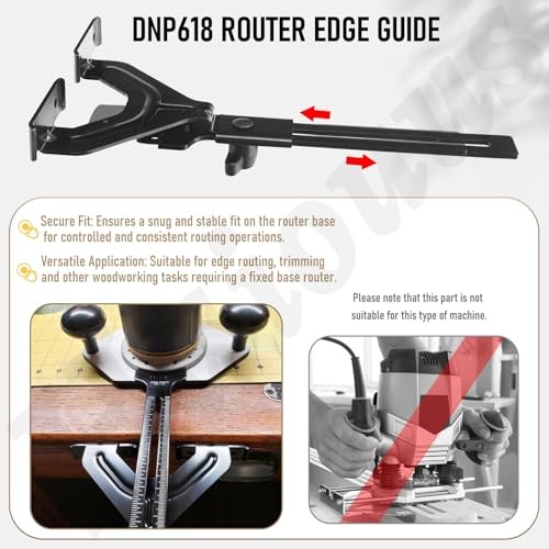 DNP618 Edge Guide for Fixed Base Compact Router, Compatible With DEWALT DWP611