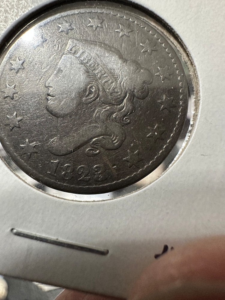 1823/2 large cent Fine