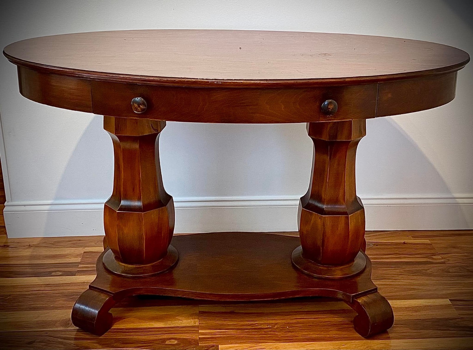Antique Oval Library Table