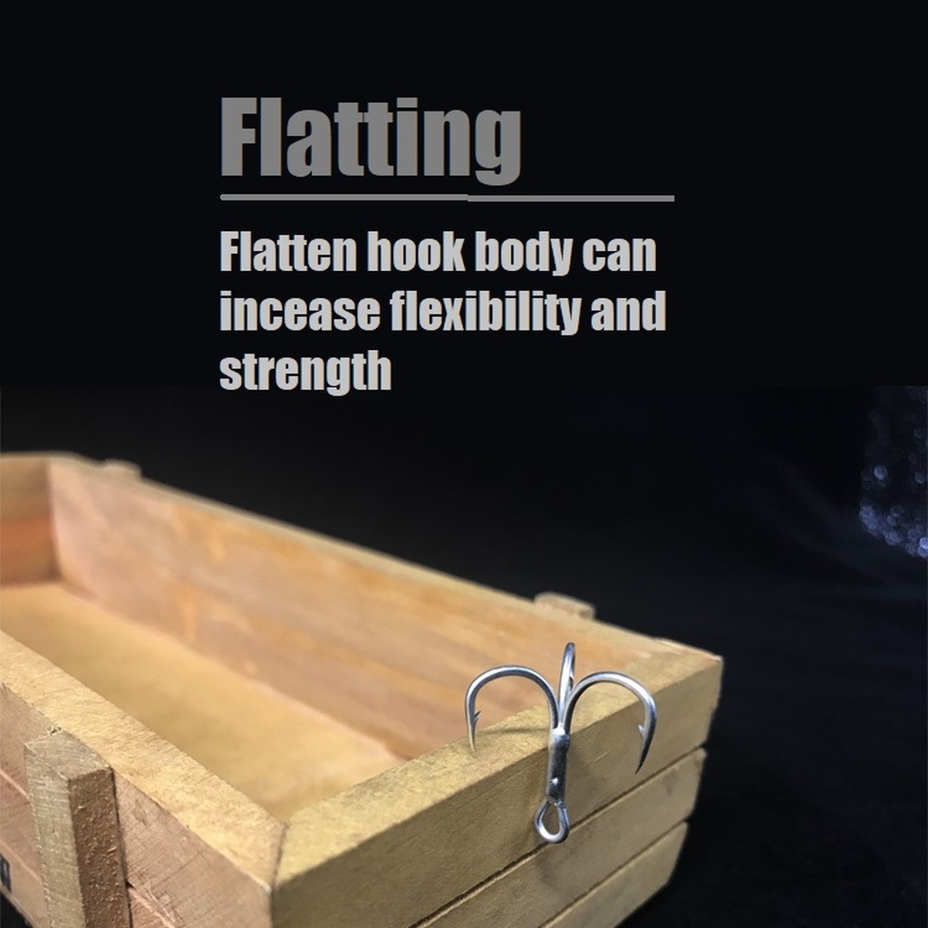 30 Hooks for Each Pack Black Nickle Cutting Blade Forged Treble Hooks FH31HP30