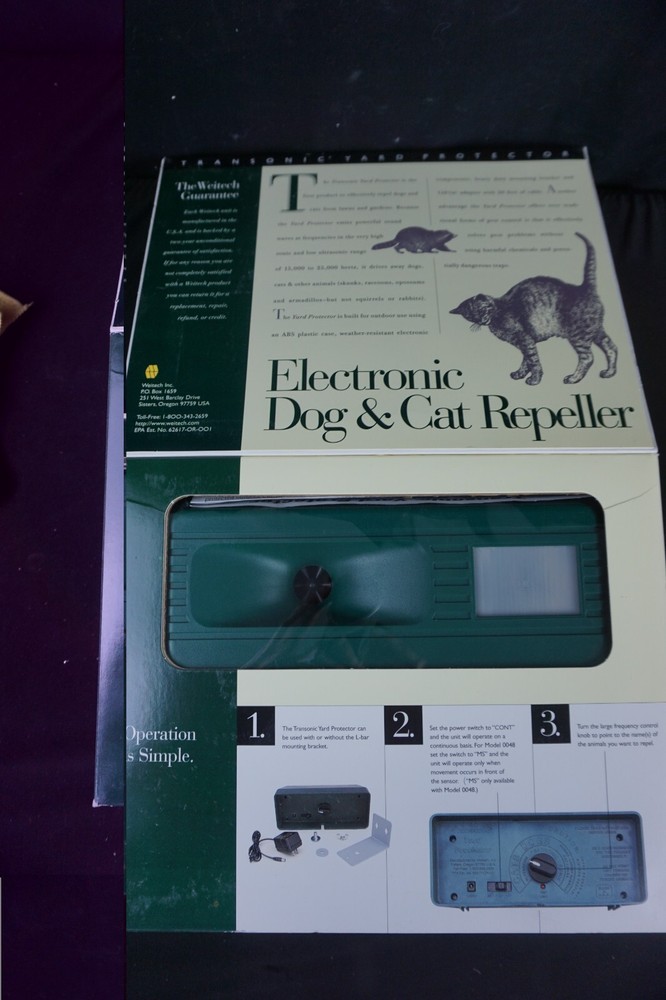 WEITECH Model 0048 Electronic Dog & Cat Repeller with Motion Sensor NEW