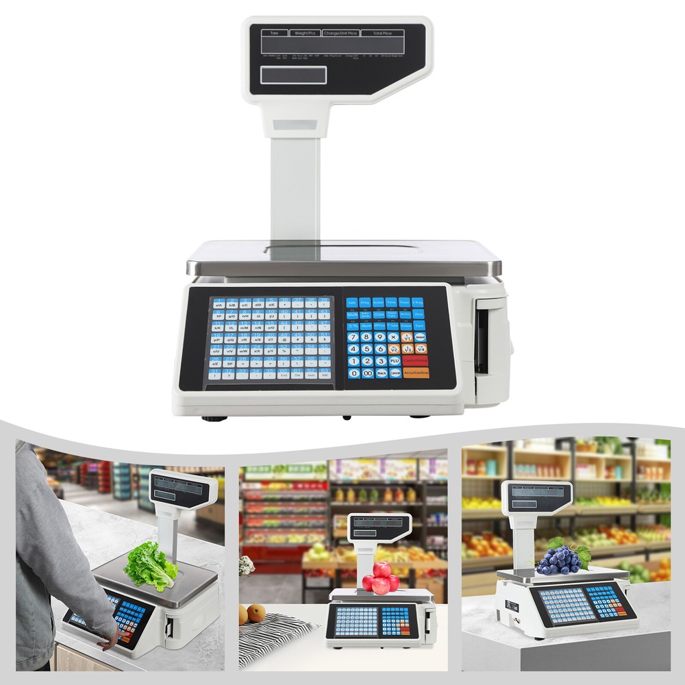 Electronic Weight Scale With Thermal Label Printer Digital Price Computing Scale