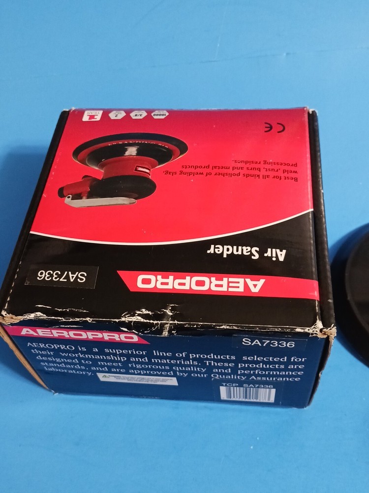 6" Dual-Action Random Orbit Air Palm Sander with PSA and Hook/Loop Backing Pads