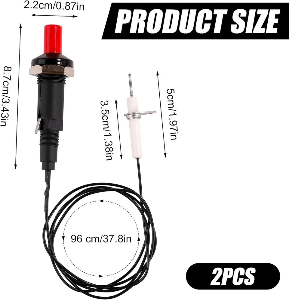 2pcs Piezo Spark Igniter, Grill Ignition Replacement Electrode Igniter Metal...