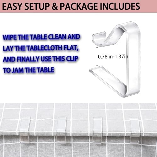 24 Pieces Transparent Clear Tablecloth Clips, Plastic Table Cloth Small