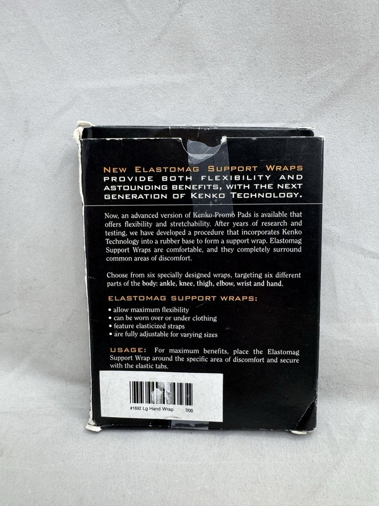 Nikken Elastomag Support Magnetic Hand Wrap Size Large Kenko Technology