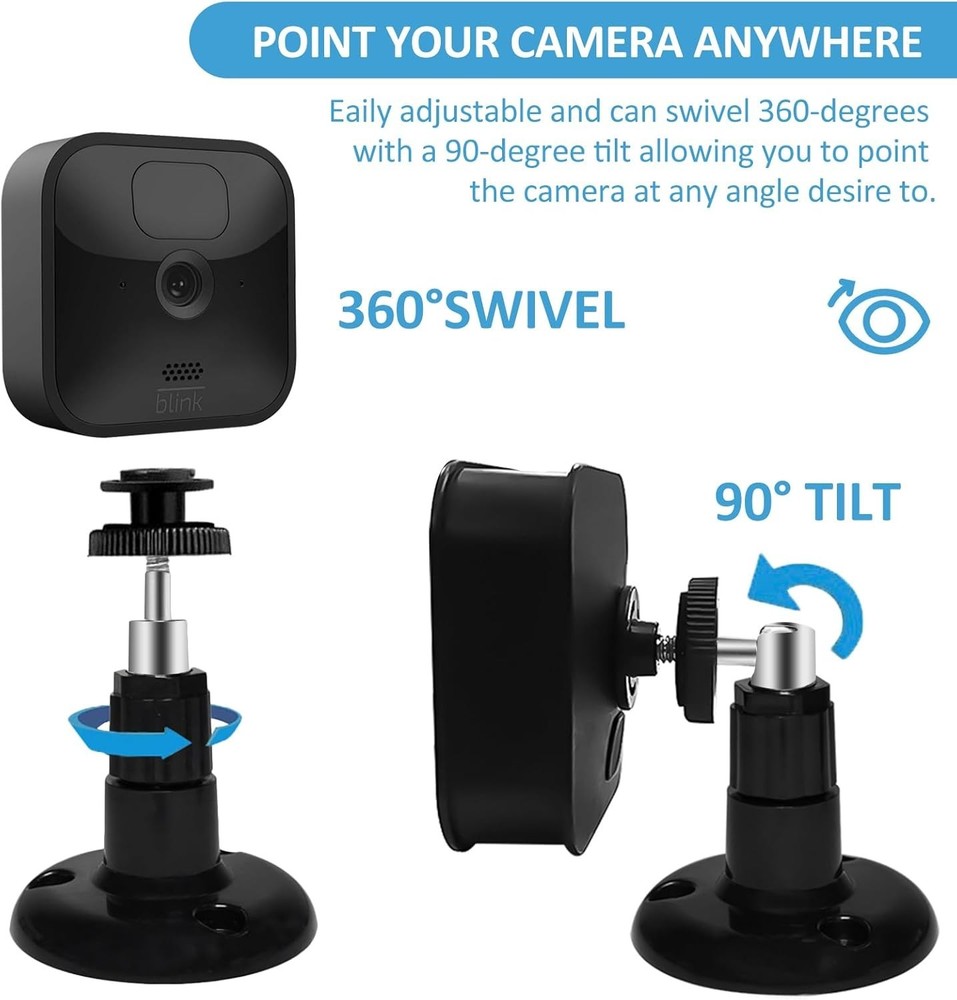 3-Pack of 360° Adjustable Blink Camera Wall Mounts for Home Security