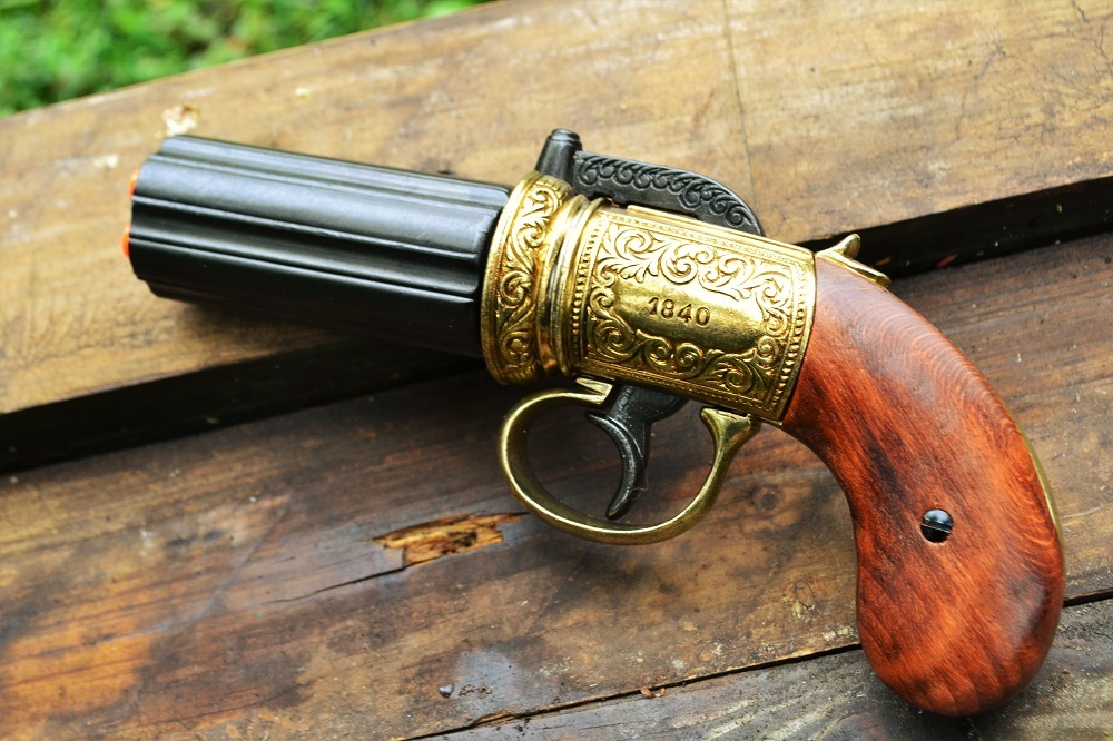 1840 Pepperbox Derringer Pistol - Civil War - Non-Firing Denix Replica Steampunk