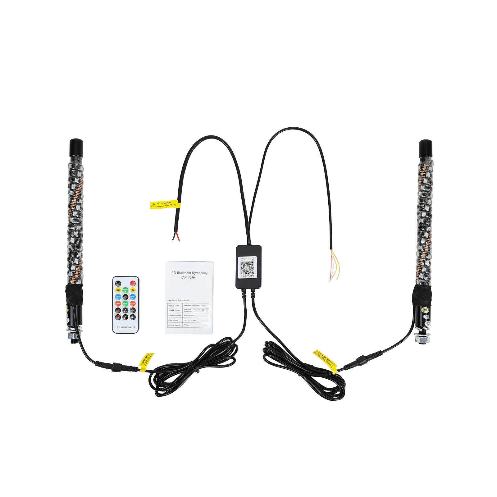 For Can-am Outlander 570 XMR X3 2PCS 1FT LED Whip Lights RGB Chasing Antenna