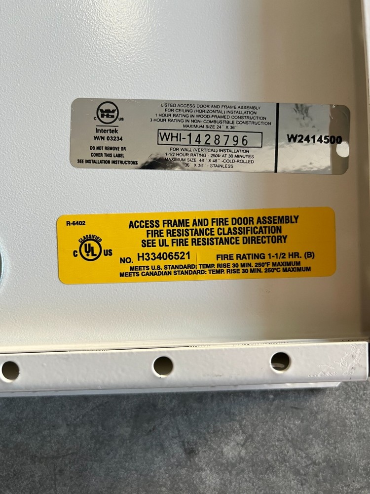 INTERTEK Fire Rated Access Door 18" x 18" W2414500
