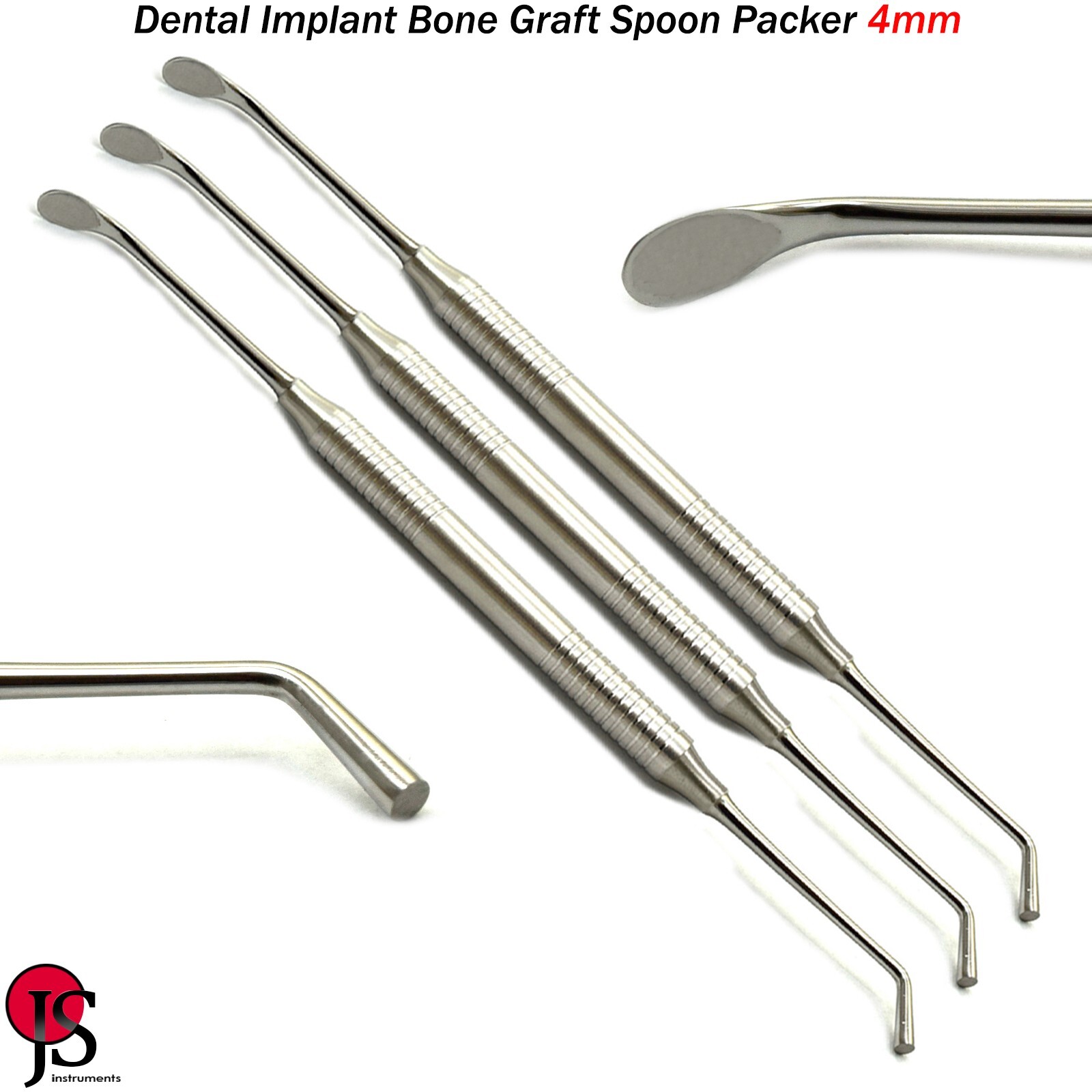 Dental Implant Instruments Grafting Bone Scoop Graft Carrier Plugger Packer X3