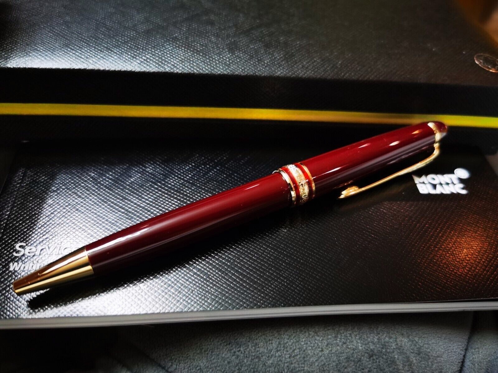 New Meisterstuck Burgundy 164P Red Classique Gold Trim Ballpoint Pen