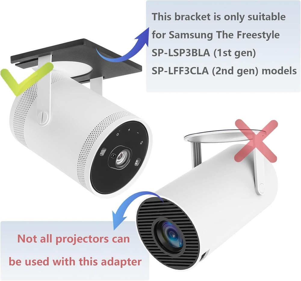 OEM Compatible with Samsung Freestyle 2 Projector Ceiling Mount Wall Mount Stand