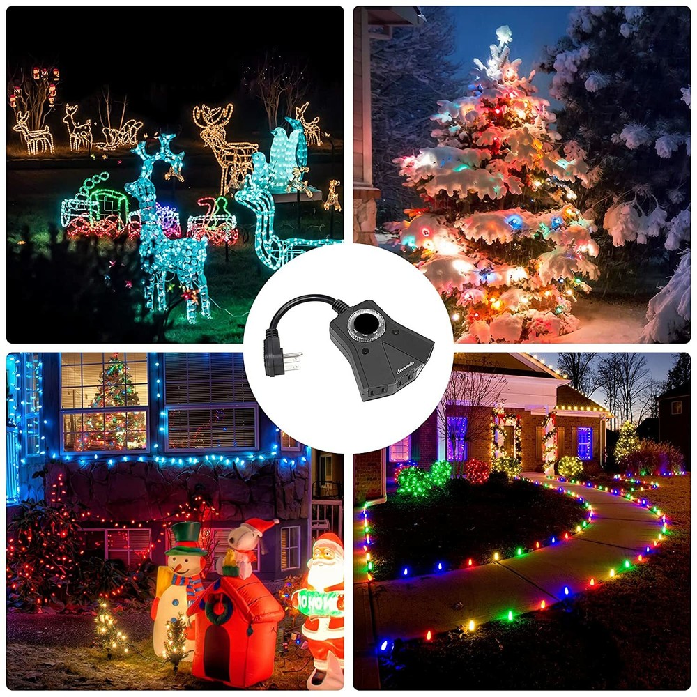 DEWENWILS Dusk to Dawn and 2/4/6/8 Countdown Timer for Holiday Light,Pool Filter