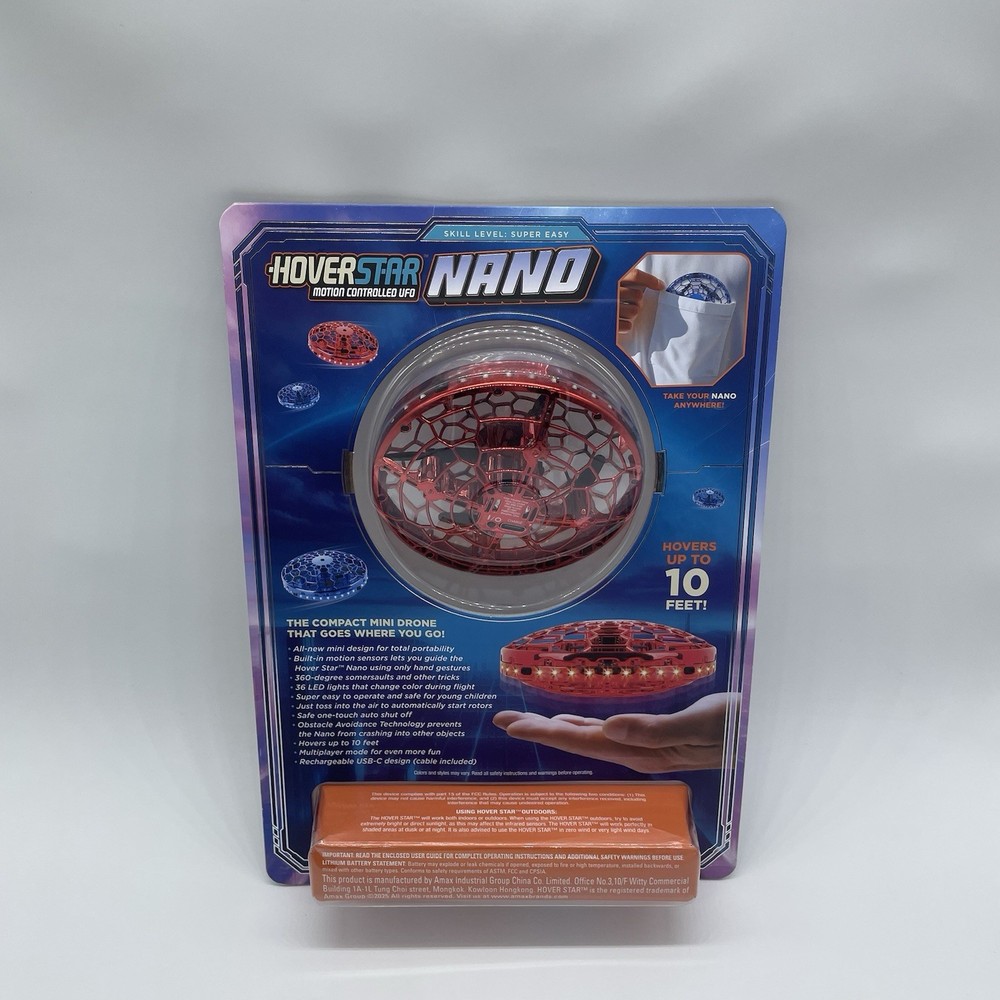 Hover Star Nano Motion Controlled UFO Toy – Hand Control (Red)