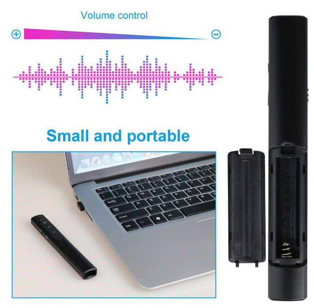 Wireless Presenter Remote w/ Hyperlink and Volume Control for PowerPoint Screen