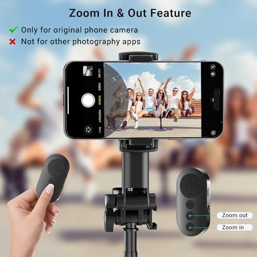 Wireless Camera Remote Shutter for iPhone & Android, Bluetooth Clicker with Zoom
